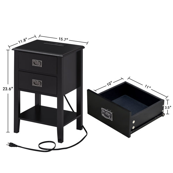 Trent Austin Design® Miramontes Nightstands with Charging Station USB